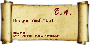 Breyer Amábel névjegykártya